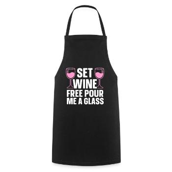 Wine Tasting Funny Wine Lover - Kochschürze - Schwarz - Vorne - AI Model Male 185 dark (185cm)