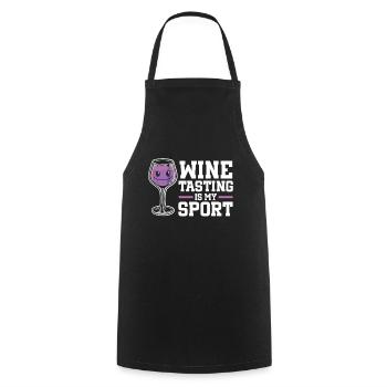 Wine Tasting Funny Wine Lover - Kochschürze - Schwarz - Vorne - AI Model Male 185 dark (185cm)