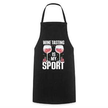 Wine Tasting Funny Wine Lover - Kochschürze - Schwarz - Vorne - AI Model Male 185 dark (185cm)