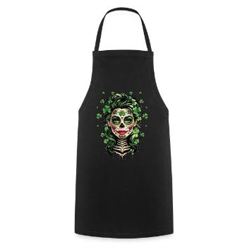 Jour de la Saint Patrick Crâne Femmes Masque - Tablier de cuisine - noir - Devant - AI Model Male 185 dark (185cm)