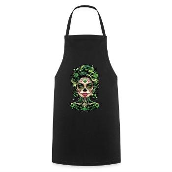 Faszinierende St Patricks Day Calavera Kunst - Kochschürze - Schwarz - Vorne - AI Model Male 185 dark (185cm)