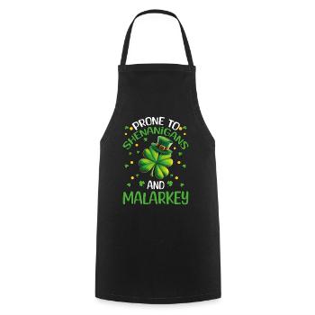 Manigances de la Saint-Patrick Malarkey Shamrock - Tablier de cuisine - noir - Devant - AI Model Male 185 dark (185cm)