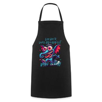 Mieux vaut être fou que l’un d’entre vous – éléphant - Tablier de cuisine - noir - Devant - AI Model Male 185 dark (185cm)