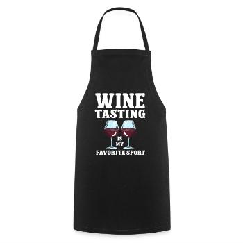 Wine Tasting Funny Wine Lover - Kochschürze - Schwarz - Vorne - AI Model Male 185 dark (185cm)