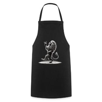 Lion à bascule – cool & wild - Tablier de cuisine - noir - Devant - AI Model Male 185 dark (185cm)