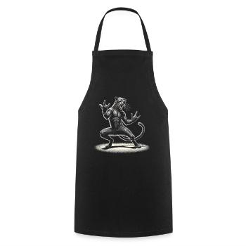 Rock-Panther – Metal und Power - Kochschürze - Schwarz - Vorne - AI Model Male 185 dark (185cm)