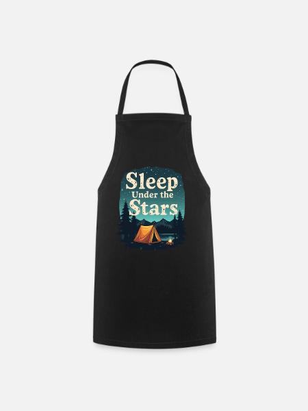 Sleep Under the Stars Camping & Outdoor Adventure - Cooking Apron - black