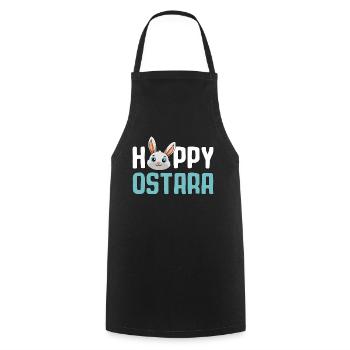 Cheerful Ostara Rabbit Motif - Cooking Apron - black - Front - AI Model Male 185 dark (185cm)