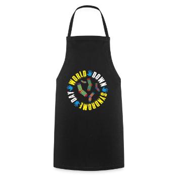 World Down Syndrome Day Colorful Socks - Cooking Apron - black - Front - AI Model Male 185 dark (185cm)