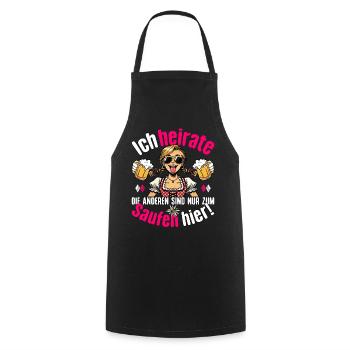 JGA Braut T-Shirt Junggesellenabschied Frauen JGA - Kochschürze - Schwarz - Vorne - AI Model Male 185 dark (185cm)