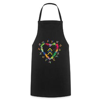 Colorful Socks Heart Down Syndrome Icon - Cooking Apron - black - Front - AI Model Male 185 dark (185cm)