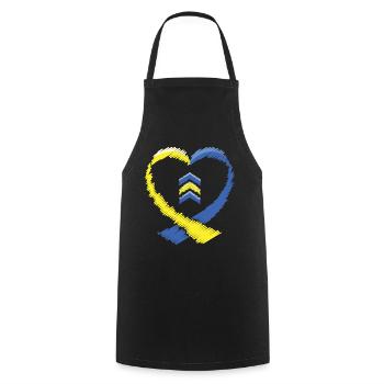 Schéma du syndrome de Down de l’anse cardiaque - Tablier de cuisine - noir - Devant - AI Model Male 185 dark (185cm)