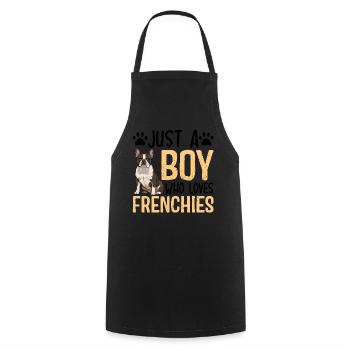 Juste un garçon qui aime les Frenchies - Tablier de cuisine - noir - Devant - AI Model Male 185 dark (185cm)