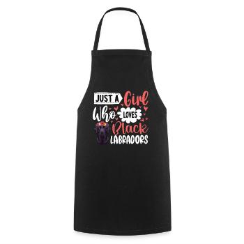 Juste une fille qui aime les labradors noirs - Tablier de cuisine - noir - Devant - AI Model Male 185 dark (185cm)