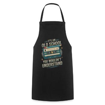 Retro Mixtape – Oldschool Nostalgie für Musikfans - Kochschürze - Schwarz - Vorne - AI Model Male 185 dark (185cm)