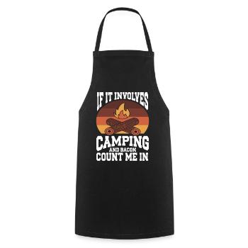 Camping Campfire Camper - Kochschürze - Schwarz - Vorne - AI Model Male 185 dark (185cm)