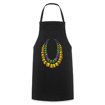 Colliers colorés de Mardi Gras pour les fêtards - Tablier de cuisine - noir - Devant - AI Model Male 185 dark (185cm)