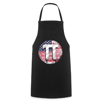 Numéros de balise Pi avec drapeau américain - Tablier de cuisine - noir - Devant - AI Model Male 185 dark (185cm)
