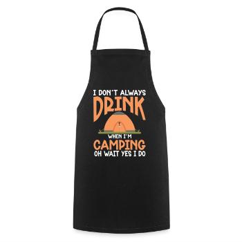 Camping Campfire Camper - Kochschürze - Schwarz - Vorne - AI Model Male 185 dark (185cm)