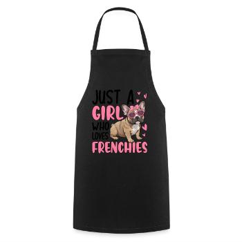 Juste une fille qui aime les Frenchies - Tablier de cuisine - noir - Devant - AI Model Male 185 dark (185cm)