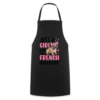 Juste une fille qui aime les bouledogues français - Tablier de cuisine - noir - Devant - AI Model Male 185 dark (185cm)