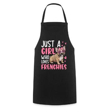 Juste une fille qui aime les Frenchies - Tablier de cuisine - noir - Devant - AI Model Male 185 dark (185cm)