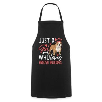 Juste une fille qui aime les bouledogues anglais - Tablier de cuisine - noir - Devant - AI Model Male 185 dark (185cm)