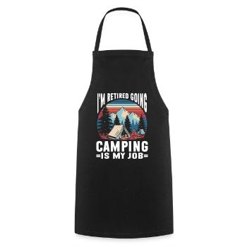 Camping Campfire Camper - Kochschürze - Schwarz - Vorne - AI Model Male 185 dark (185cm)