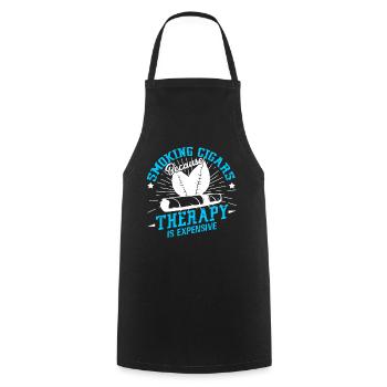 Cigar Smoking Because Therapy Is Expensive - Cooking Apron - black - Front - AI Model Male 185 dark (185cm)