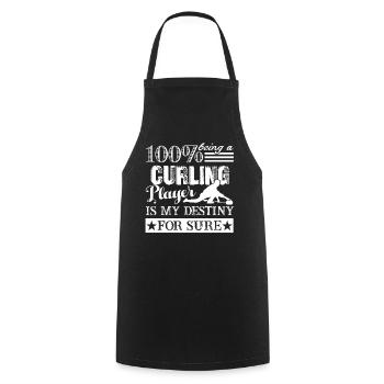 Curling Being Curling Player Is My Destiny - Cooking Apron - black - Front - AI Model Male 185 dark (185cm)