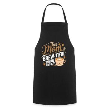 Liebevolle Kaffee-Mama – Brew-tiful Spruch Shirt - Kochschürze - Schwarz - Vorne - AI Model Male 185 dark (185cm)
