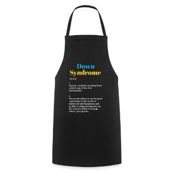 Down syndrome: genetic condition with - Cooking Apron - black - Front - AI Model Male 185 dark (185cm)