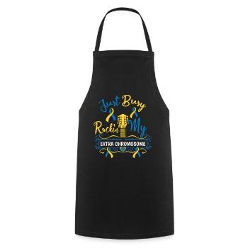 Down Syndrome Rockin' My Extra Chromosome - Cooking Apron - black - Front - AI Model Male 185 dark (185cm)