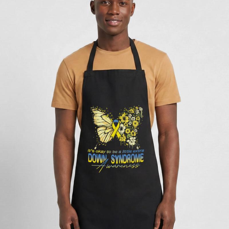 Syndrome de Down Conscience Papillon Fleurs Tablier de cuisine