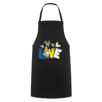 Liebe Gnom Down Syndrom Design - Kochschürze - Schwarz - Vorne - AI Model Male 185 dark (185cm)