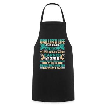 Driller's Life The Pain Is Real - Cooking Apron - black - Front - AI Model Male 185 dark (185cm)