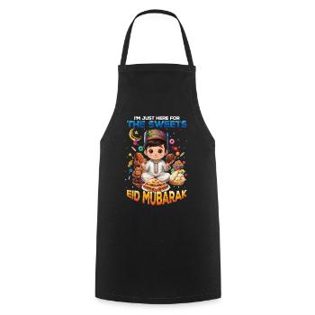 Eid Mubarak Sweet Treats Moon - Cooking Apron - black - Front - AI Model Male 185 dark (185cm)