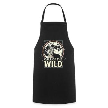 Wilderness and Freedom – Call of the Wild - Cooking Apron - black - Front - AI Model Male 185 dark (185cm)