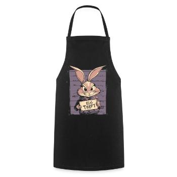 Hase Eierdieb Osterhase Mugshot Polizeifoto Ostern - Kochschürze - Schwarz - Vorne - AI Model Male 185 dark (185cm)