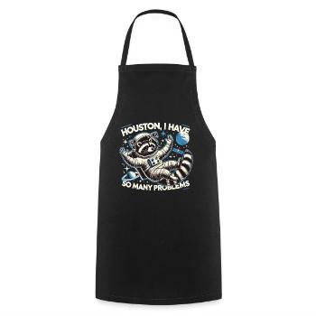 Houston, we have a problem - Cooking Apron - black - Front - AI Model Male 185 dark (185cm)