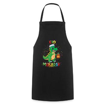 Eid Mubarak Dinosaur Lantern Celebration - Cooking Apron - black - Front - AI Model Male 185 dark (185cm)