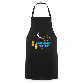 Eid Mubarak Ramadan Mubarak Lanterns Star Moon - Cooking Apron - black - Front - AI Model Male 185 dark (185cm)