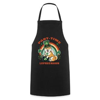 Part-time Leprechaun St. Patrick's Day - Cooking Apron - black - Front - AI Model Male 185 dark (185cm)