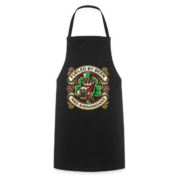 St. Patrick's Day: Angetrieben Von Bier - Kochschürze - Schwarz - Vorne - AI Model Male 185 dark (185cm)
