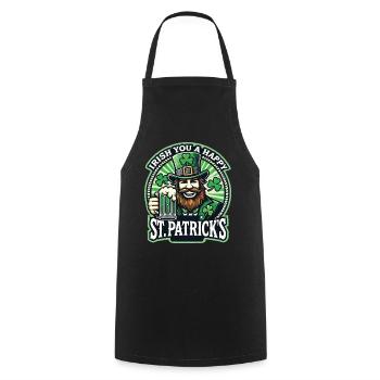 Bénédiction irlandaise Célébration de la Saint-Patrick - Tablier de cuisine - noir - Devant - AI Model Male 185 dark (185cm)
