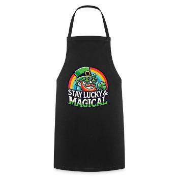 Stay Happy & Magical on St. Patrick's Day - Cooking Apron - black - Front - AI Model Male 185 dark (185cm)