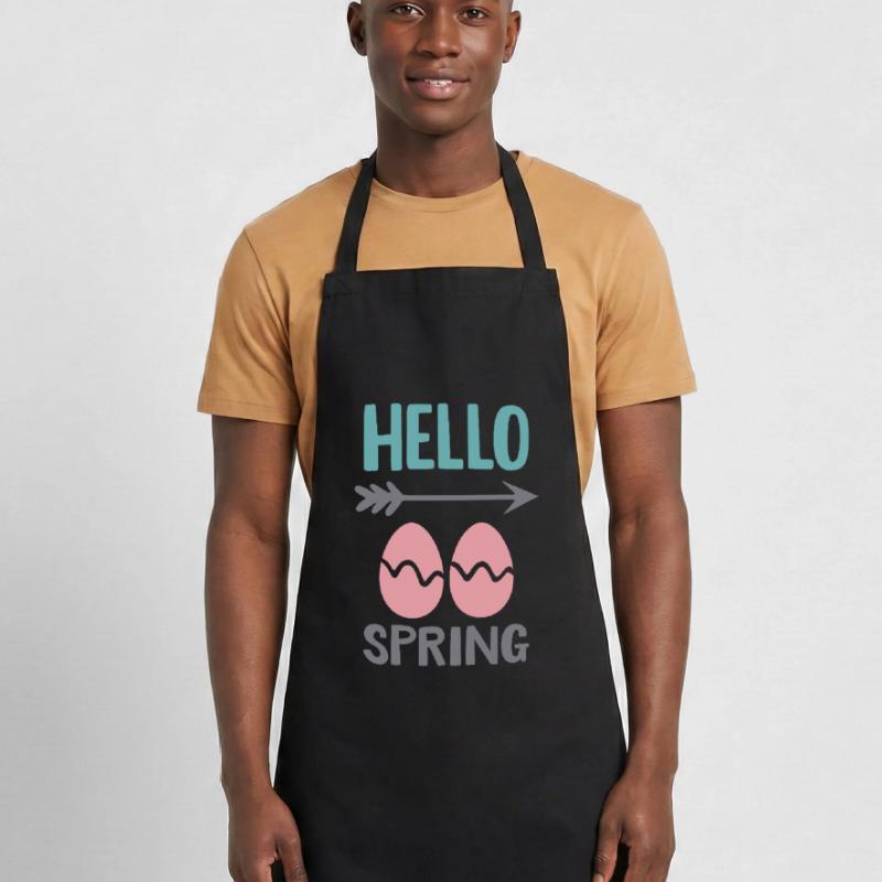 Hello Spring Spring Design with Easter Eggs Cooking Apron
