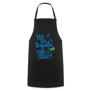 Tequila Party Spruch Zitat - Kochschürze - Schwarz - Vorne - AI Model Male 185 dark (185cm)