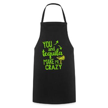 Tequila Party Spruch Zitat - Kochschürze - Schwarz - Vorne - AI Model Male 185 dark (185cm)