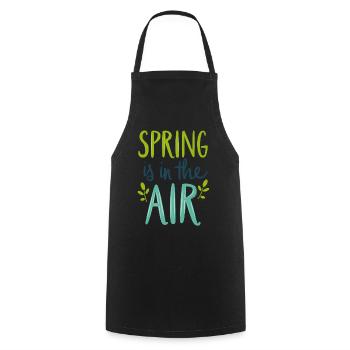 Spring is in the Air - Cooking Apron - black - Front - AI Model Male 185 dark (185cm)